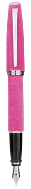 Un must della raffinatezza: la stilografica Aurora declinata al femminile in resina rosa effetto seta, 85 euro